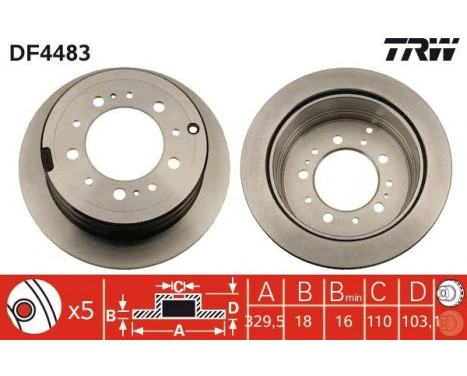 Brake Disc DF4483 TRW, Image 2