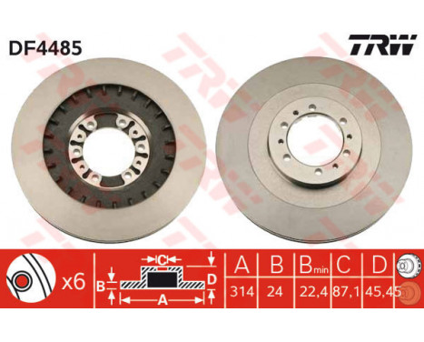 Brake Disc DF4485 TRW