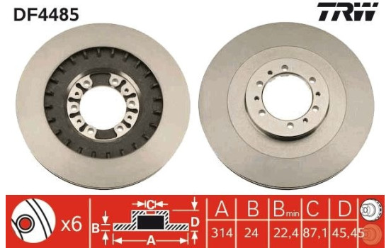 Brake Disc DF4485 TRW, Image 2