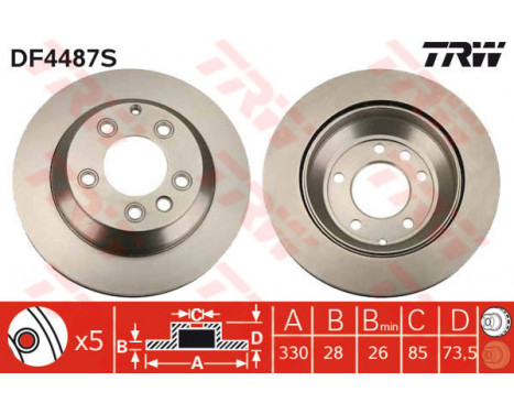 Brake Disc DF4487S TRW