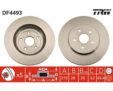 Brake Disc DF4493 TRW