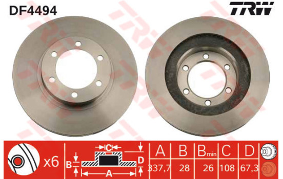 Brake Disc DF4494 TRW