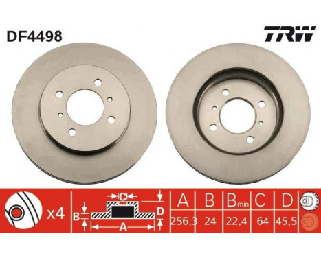 Brake Disc DF4498 TRW, Image 2