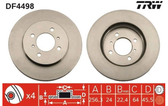 Brake Disc DF4498 TRW, Image 2