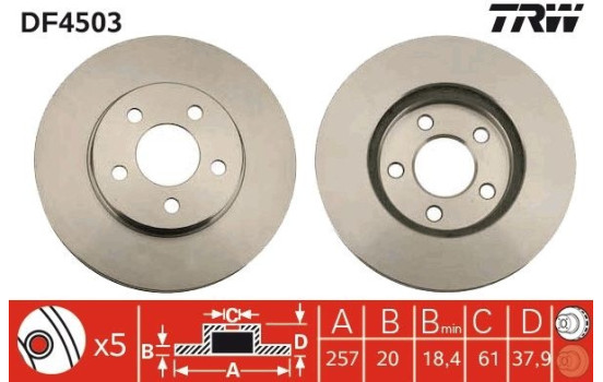 Brake Disc DF4503 TRW