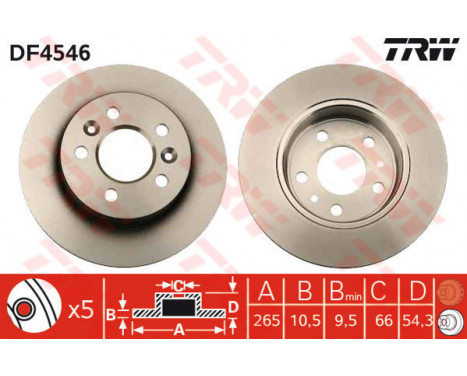 Brake Disc DF4546 TRW