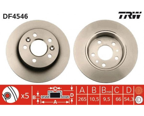 Brake Disc DF4546 TRW, Image 2