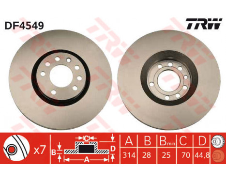 Brake Disc DF4549 TRW