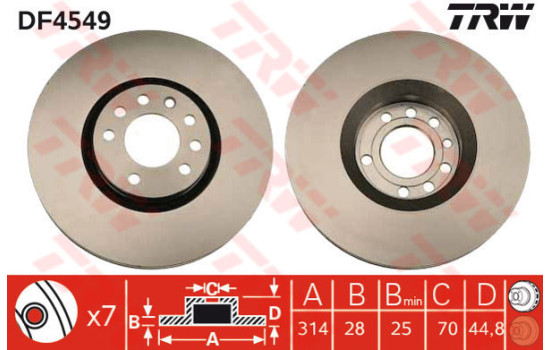 Brake Disc DF4549 TRW