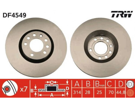 Brake Disc DF4549 TRW, Image 2