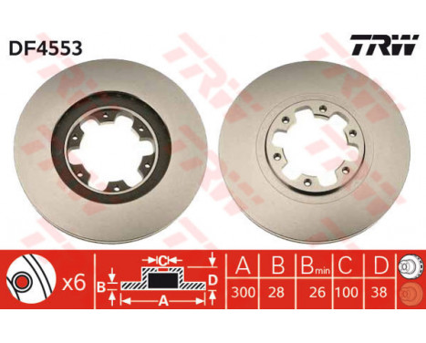 Brake Disc DF4553 TRW