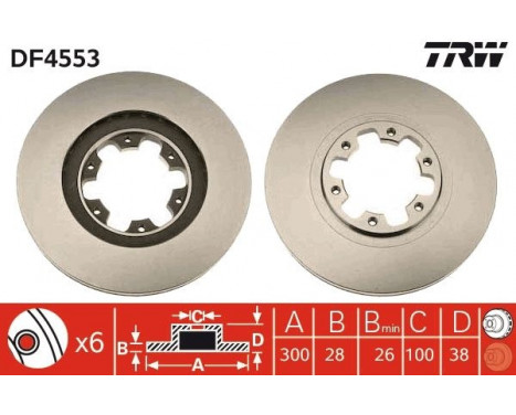 Brake Disc DF4553 TRW, Image 2