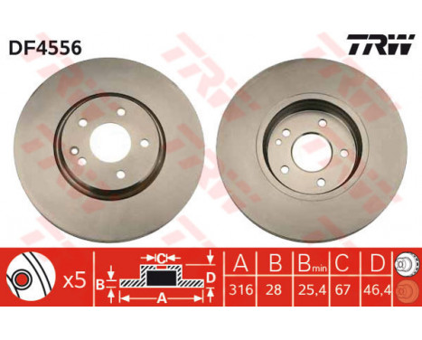 Brake Disc DF4556 TRW