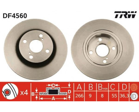 Brake Disc DF4560 TRW, Image 2