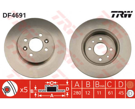 Brake Disc DF4691 TRW
