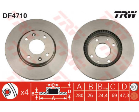 Brake Disc DF4710 TRW