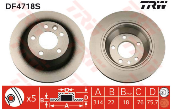 Brake Disc DF4718S TRW