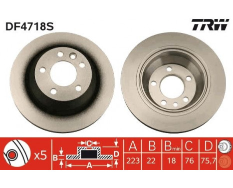 Brake Disc DF4718S TRW, Image 3