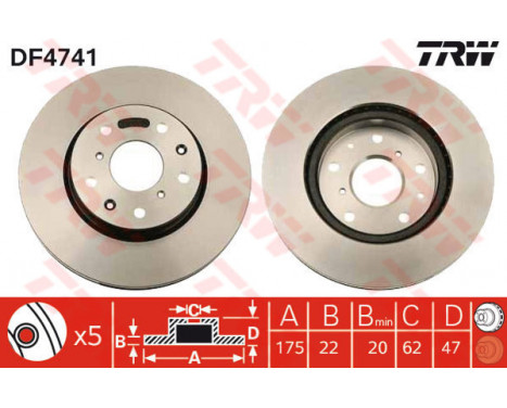 Brake Disc DF4741 TRW