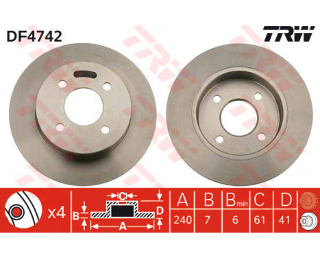 Brake Disc DF4742 TRW