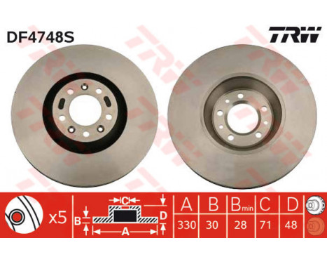 Brake Disc DF4748S TRW