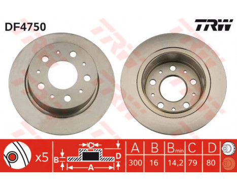 Brake Disc DF4750 TRW