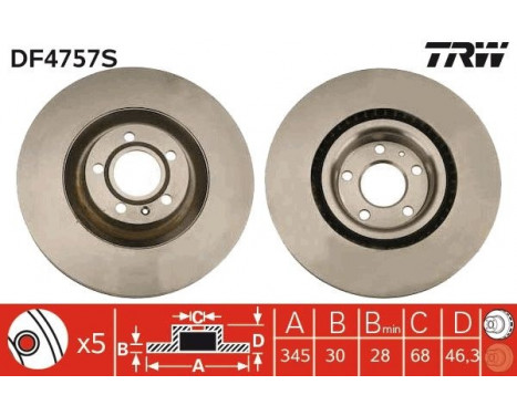 Brake Disc DF4757S TRW