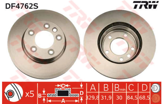 Brake Disc DF4762S TRW