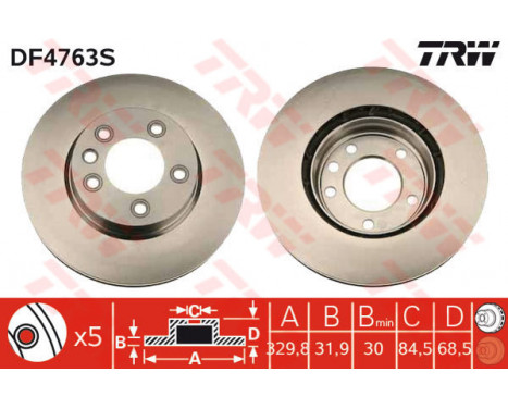 Brake Disc DF4763S TRW