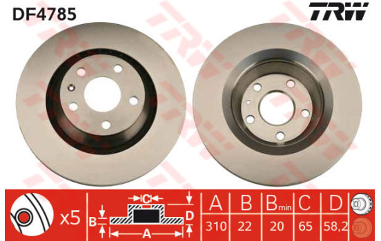 Brake Disc DF4785 TRW