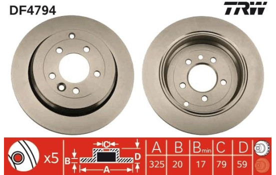 Brake Disc DF4794 TRW