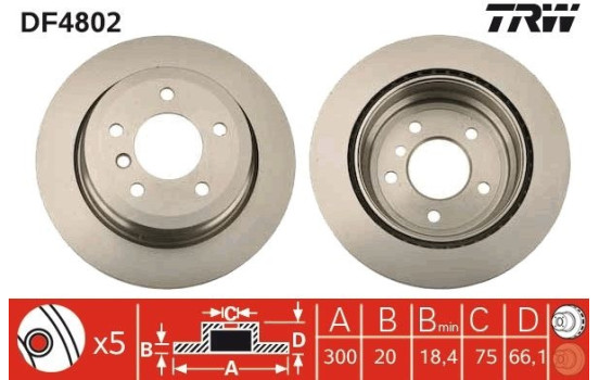 Brake Disc DF4802 TRW, Image 2