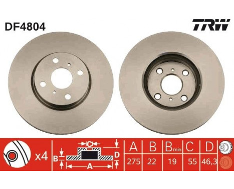 Brake Disc DF4804 TRW