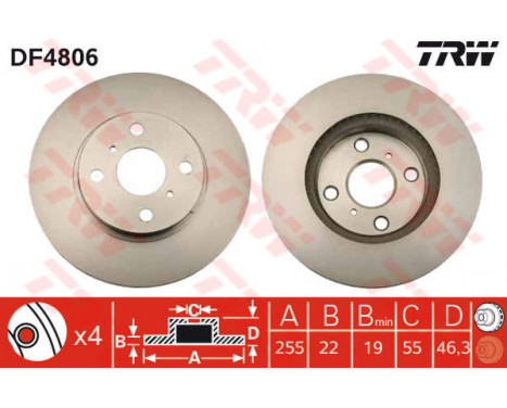 Brake Disc DF4806 TRW