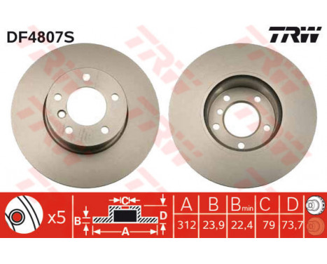Brake Disc DF4807S TRW