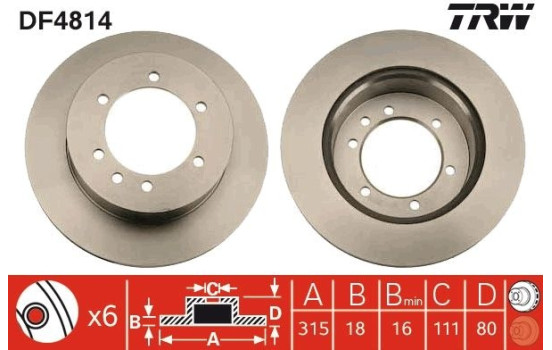 Brake Disc DF4814 TRW