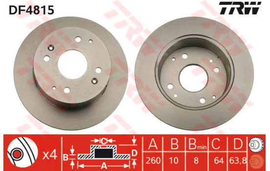 Brake Disc DF4815 TRW