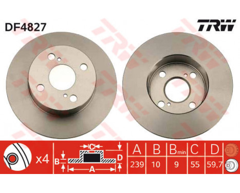 Brake Disc DF4827 TRW