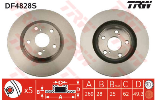 Brake Disc DF4828S TRW