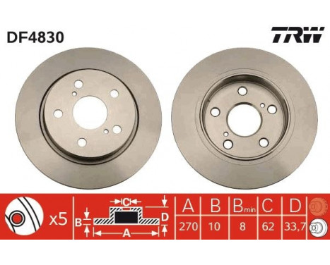 Brake Disc DF4830 TRW, Image 2