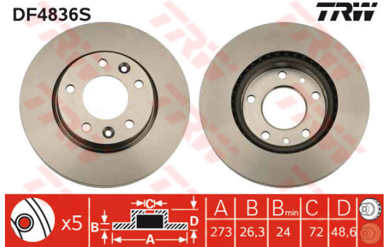 Brake Disc DF4836S TRW