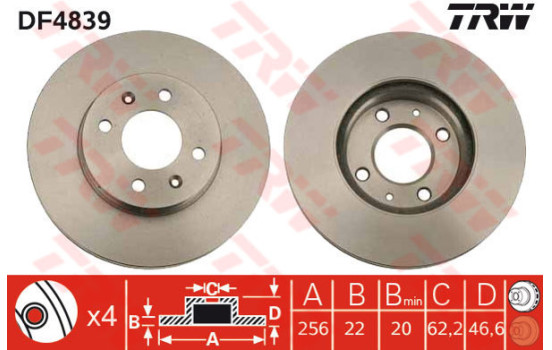 Brake Disc DF4839 TRW