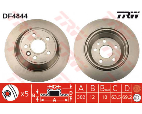 Brake Disc DF4844 TRW