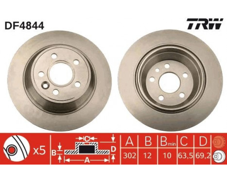 Brake Disc DF4844 TRW, Image 3