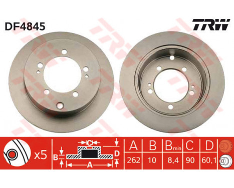 Brake Disc DF4845 TRW