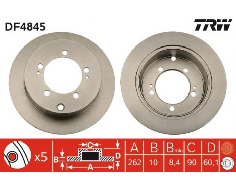 Brake Disc DF4845 TRW, Image 2