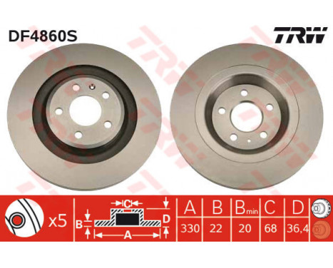 Brake Disc DF4860S TRW