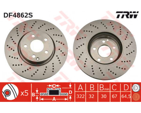 Brake Disc DF4862S TRW