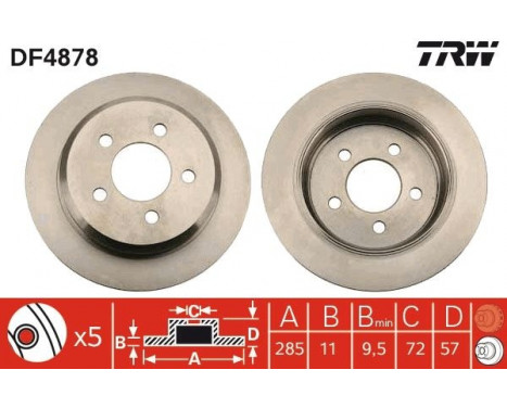 Brake Disc DF4878 TRW, Image 3
