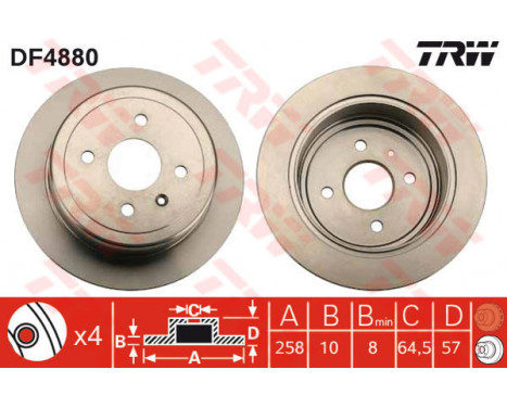 Brake Disc DF4880 TRW